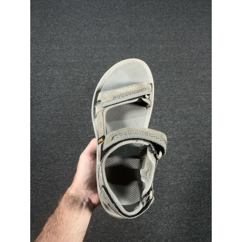 Teva Hudson Bungee Cord Sandals Mens 9 Gray Beige Suede Casual Hiking Gorpcore - Picture 7 of 10